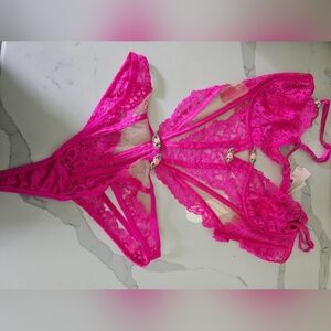 For love & lemons lingerie XL neon pink